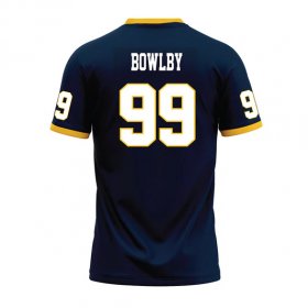 Brock Bowlby #99 Navy Stitched Football Jersey - Racers jersey with OVC championship patch