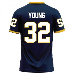 Cameron Young #32 Navy Elite Football Jersey - Custom Racers jersey for military appreciation