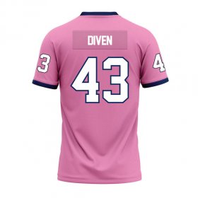 Connor Diven #43 Pink Stitched Football Jersey - Plus size women's Racers football top
