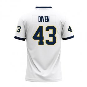 Connor Diven #43 White Replica Football Jersey - Fraternity Racers jersey with Greek letters