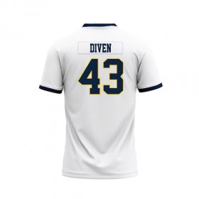 Connor Diven #43 White Stitched Football Jersey - Custom name and number Racers jersey