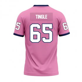 Devin Tingle #65 Pink Stitched Football Jersey - Custom Racers jersey for military appreciation