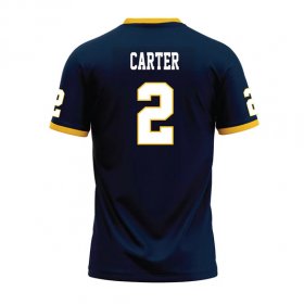 J'Kalon Carter #2 Navy Stitched Football Jersey - Compare authentic vs replica Racers jerseys