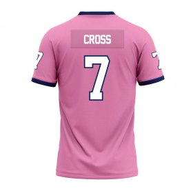 justice cross #7 Pink Stitched Football Jersey - Custom Racers jersey for military appreciation