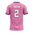 Larry Preston #2 Pink Stitched Football Jersey - Personalized Racers senior night jersey