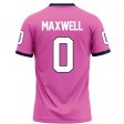 Rykin Maxwell #0 Pink Elite Football Jersey - Moisture-wicking Racers practice jersey